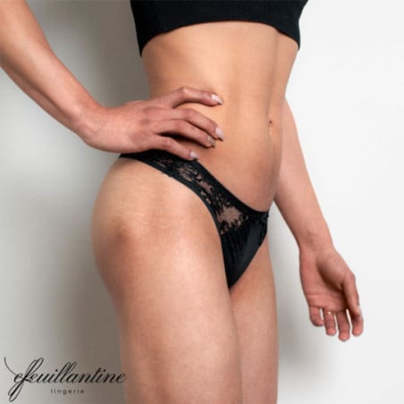 Black thong tucking Effeuillantine - Tucking